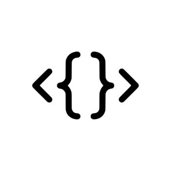 Minimalist Coding Programming Bracket Arrow Symbol Shape Technology Icon vector
