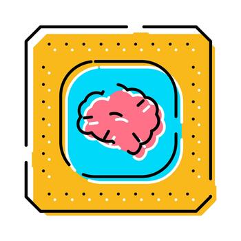 Brain processor microchip for artificial intelligence concept vector