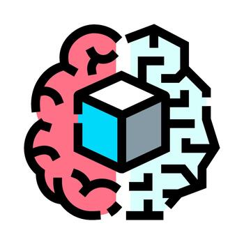 Artificial intelligence brain learning algorithm technology concept vector