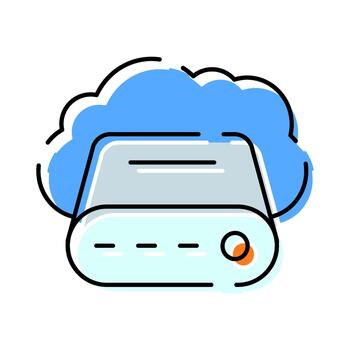 Cloud computing data storage network server icon vector
