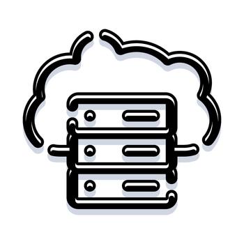Cloud computing server data storage icon vector