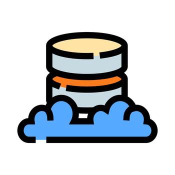 Database server icon floating on cloud computing vector