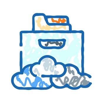 Cloud computing folder accessing digital data storage vector