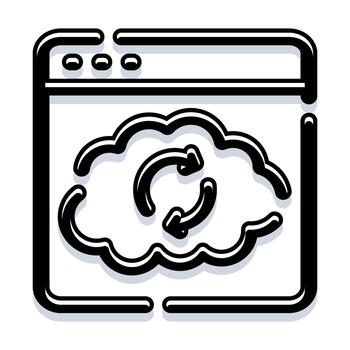 Cloud computing data refresh and synchronization concept vector