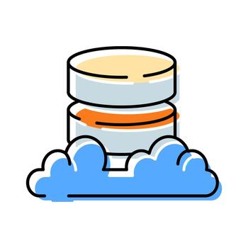 Cloud computing database storage server technology icon vector
