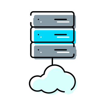 Cloud data storage servers computing digital infrastructure vector