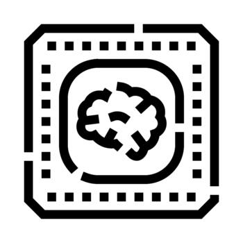 Artificial intelligence brain smart processor microchip icon vector