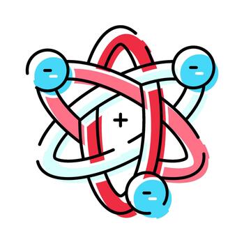 Atom structure concept withelectrons orbiting nucleus vector