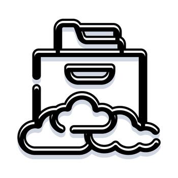 nube carpeta datos almacenamiento y apoyo concepto vector