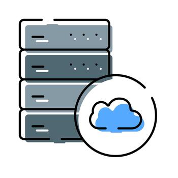 Server racks providing cloud computing data storage vector