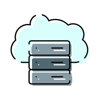 Cloud computing server storing data online icon vector