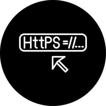 HTTPS Secure Protocol Glyph Circle Inverted vector