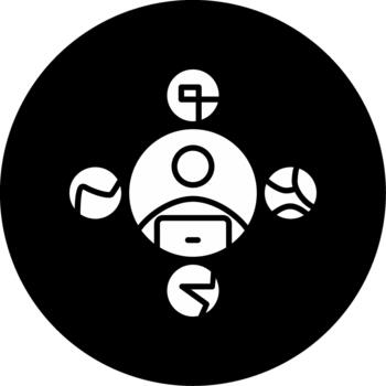 Full Stack Developer Glyph Circle Inverted vector