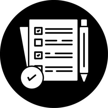 Work Task Assignment Glyph Circle Inverted vector
