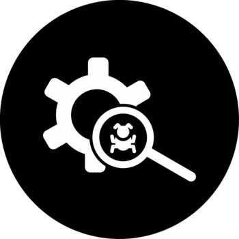 Debugging Code Session Glyph Circle Inverted vector