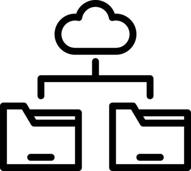 cloud folder line icon vector