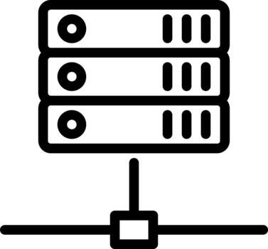 database connection line icon vector