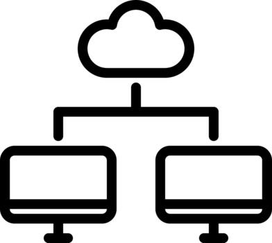 icono de línea de computación en la nube vector