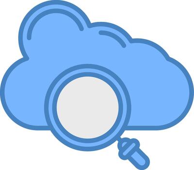 Cloud computing search engine icon vector