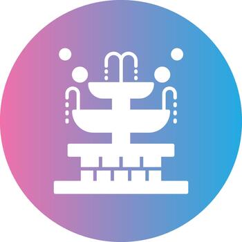 Fountain Flat Circle Icon vector