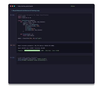 profundo aprendizaje pitón Jupyter cuaderno interfaz vector
