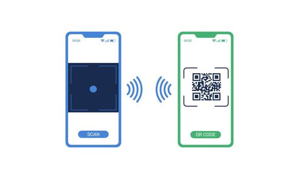 mobile code scanner flat vector