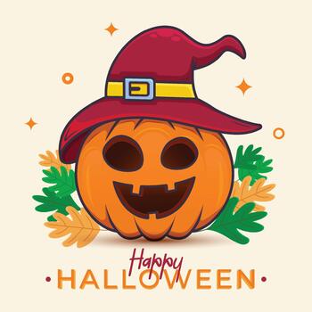 Halloween pumpkin using hat vector