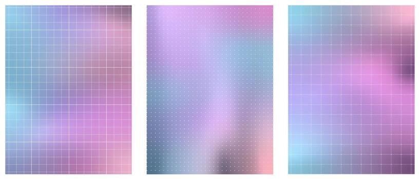 Notebook Dash Grid Gradient Paper Pattern Set vector