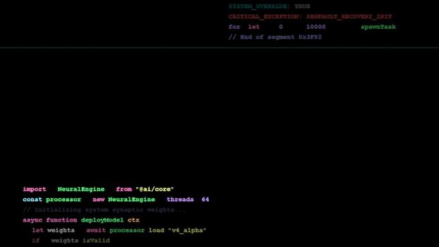 Software source code lines scrolling on a dark screen, programming and web development, cybersecurity analysis, backend server operations, digital data processing video
