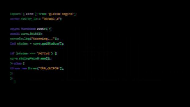 ordinateur programmation code scénario affichage Logiciel développement logique, balayage processus, et système Erreur manutention, cyber Sécurité video