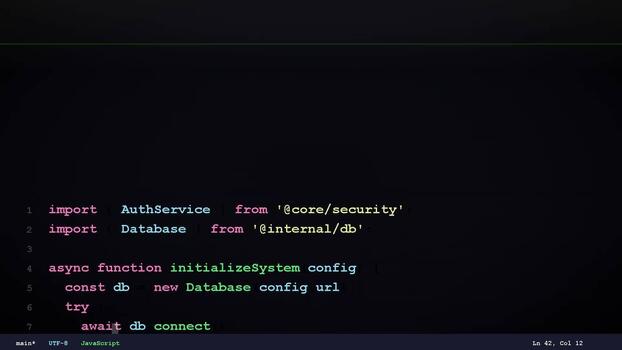 Computer terminal interface displaying command line syntax, software development environment, programming code, terminal emulator, coding workflow video