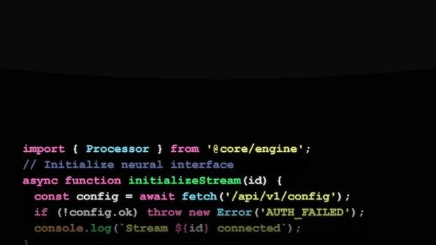 Computer screen showing source code being typed, software development and programming process, dark mode interface video