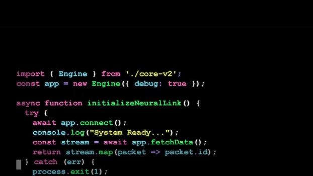 Computer programming code with syntax highlighting in dark mode, software development, data processing, backend system logic and application architecture video