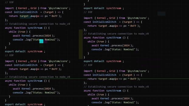 computadora código bloques desplazamiento en un negro pantalla, software desarrollo proceso, programación idioma sintaxis, digital datos Procesando y tecnología video