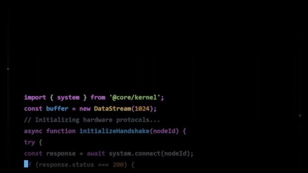 Computer screen displaying lines of programming code, backend development, software engineering, coding session, interface for developers, script writing video