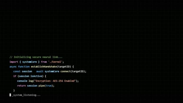 Software source code typing on terminal screen, cybersecurity encryption process, data processing, backend programming, digital development video