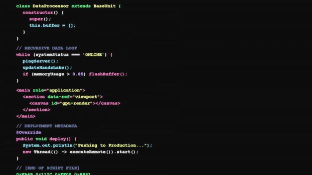 Javascript source code showing function definitions, programming syntax, software development, web engineering, backend technology and algorithmic logic video