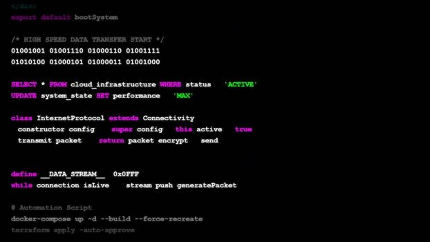computadora pantalla mostrando complejo software código para nube infraestructura, servidor gestión, datos análisis, programación sintaxis video