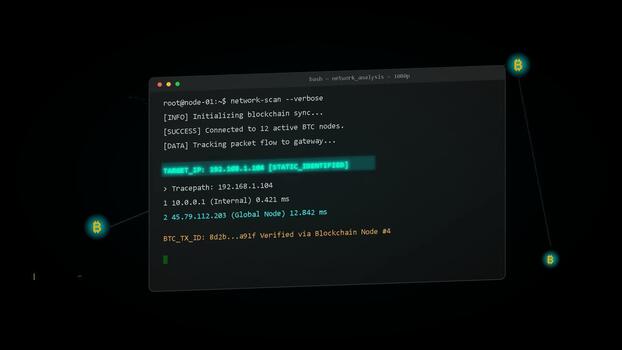 Terminal command line interface window displaying software development process, coding automation, system administration, digital programming environment video