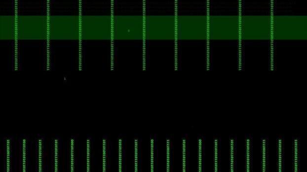 Digital matrix falling code effect, binary stream data flow, abstract technology pattern, security breach, server hacking simulation background video