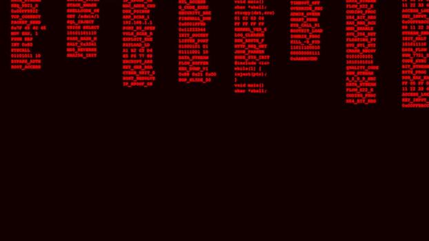 resumen computadora fuente código bloques con rojo texto en oscuro antecedentes representando datos Procesando, sistema registros, seguridad, software desarrollo video