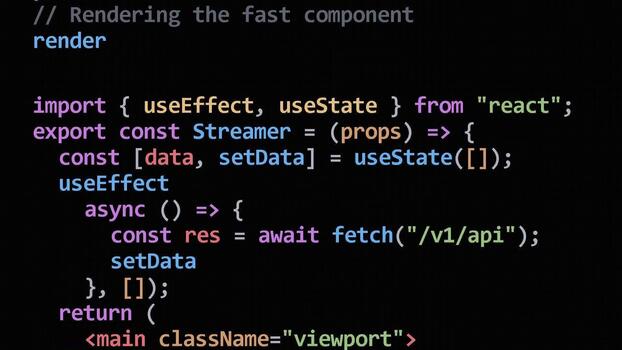 programming source code on a computer screen scrolling javascript react web development software engineering video