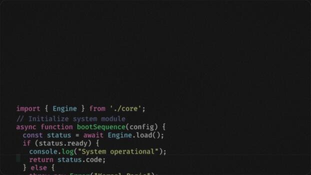 Computer programming code script scrolling on a dark screen, software development process, cyber security and digital infrastructure video