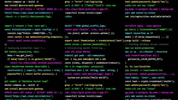 Computer screen displaying lines of complex code, software development, programming syntax, digital technology, backend infrastructure, data processing video