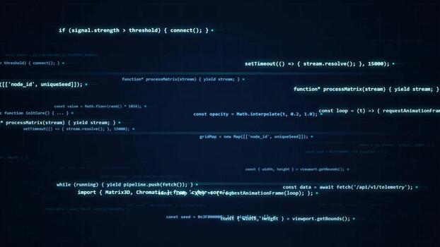 Programming code on a dark background video