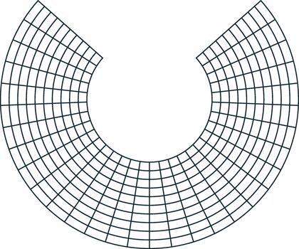 Grid pattern forming a segmented circular shape vector
