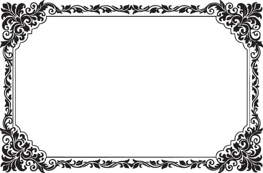 Ornate rectangular decorative border frame vector