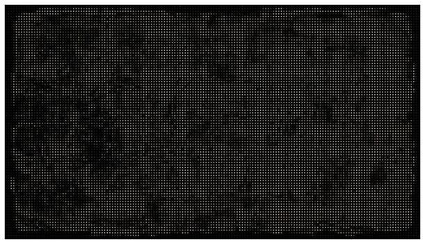 Minimalist rectangular frame dot pattern dark style. vector
