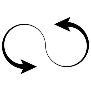Continuous loop cycle arrows symbolizing iterative workflow process efficiency vector