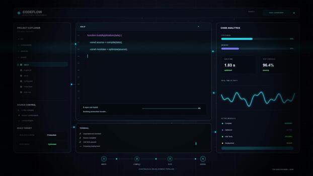 Futuristic Software Development Interface with Live Code Programming video